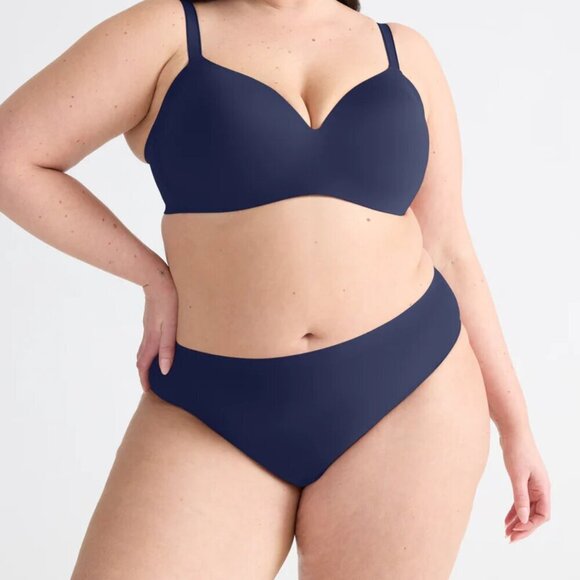 Knix WingWoman Contour Bra-Midnight Blue Wireless Bra- Size 7+ - Picture 1 of 12